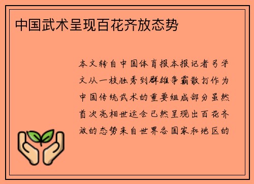 中国武术呈现百花齐放态势